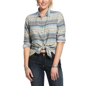 Ariat Women's Sunny Serape Stripe Long Sleeve Button‎ Down Shirt Size Small